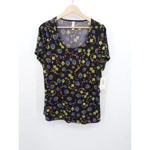 NWT Classic Tee black floral print size 2XL